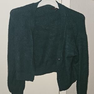 Women's Green Cardigan Sweater